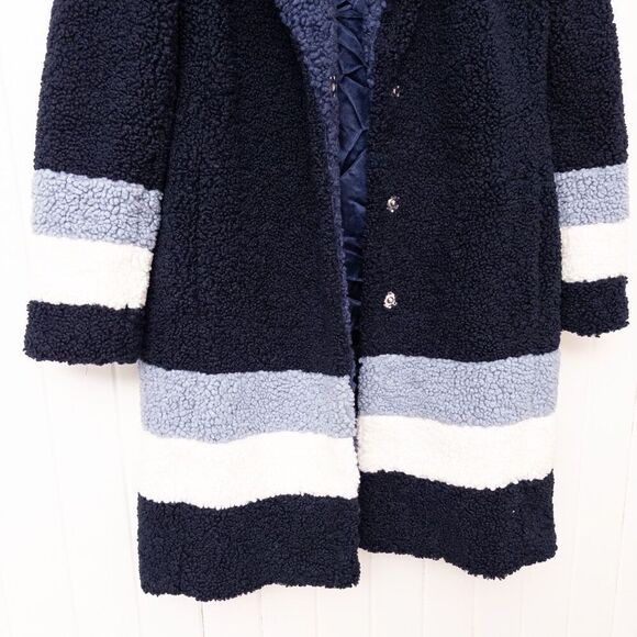 J. Crew Teddy Sherpa Topcoat in Colorblock Size Small - Picture 5 of 10